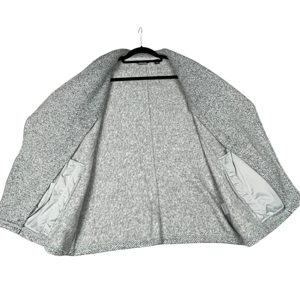 Lands End Fleece Asymmetrical Full Zip Moto Stylish Cozy Sweater Jacket Sz M - Picture 2 of 16